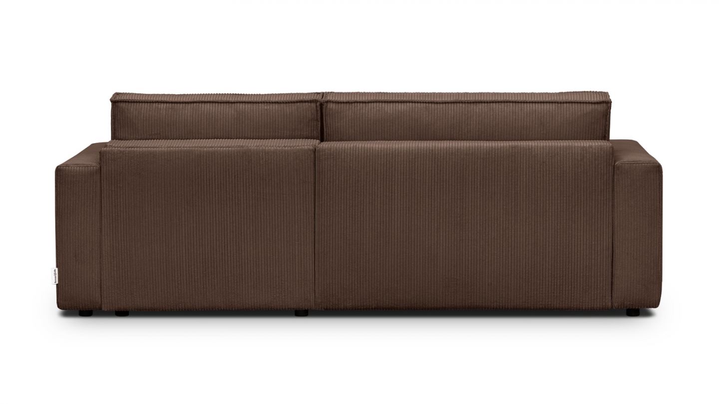 Canapé d'angle à droite convertible 3 places en velours côtelé marron - Asti Canapé d'angle à droite convertible 3 places en velours côtelé marron - Asti