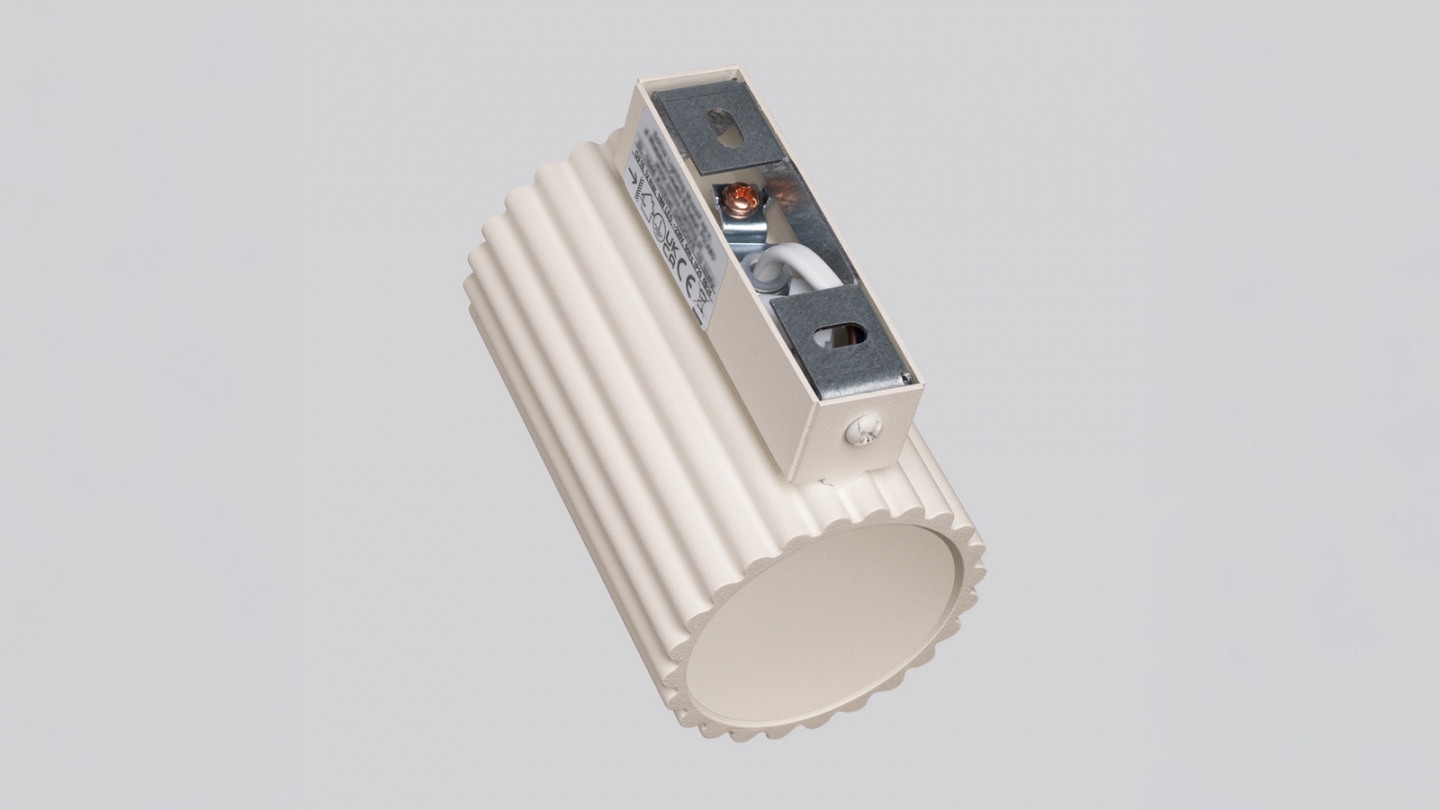 Applique en aluminium cannelé 10 cm beige - Karbon