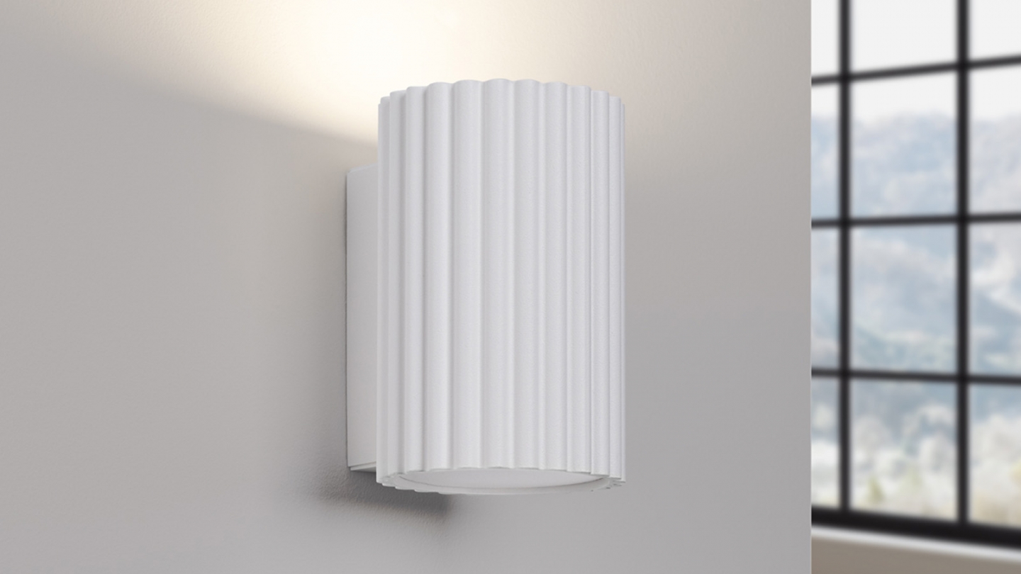Applique en aluminium cannelé 10 cm blanc - Karbon
