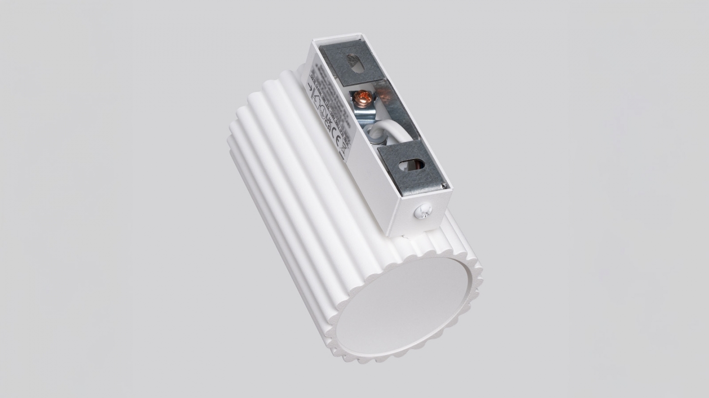 Applique en aluminium cannelé 10 cm blanc - Karbon