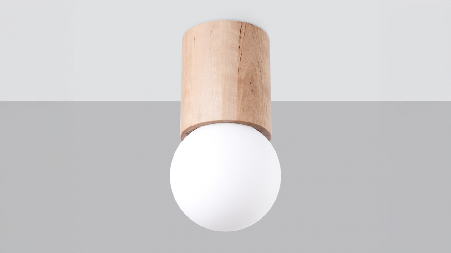 Plafonnier en bois naturel 23 cm - Boomo