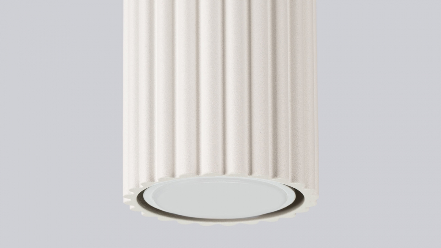 Plafonnier en aluminium cannelé 40 cm beige - Karbon Plafonnier en aluminium cannelé 40 cm beige - Karbon