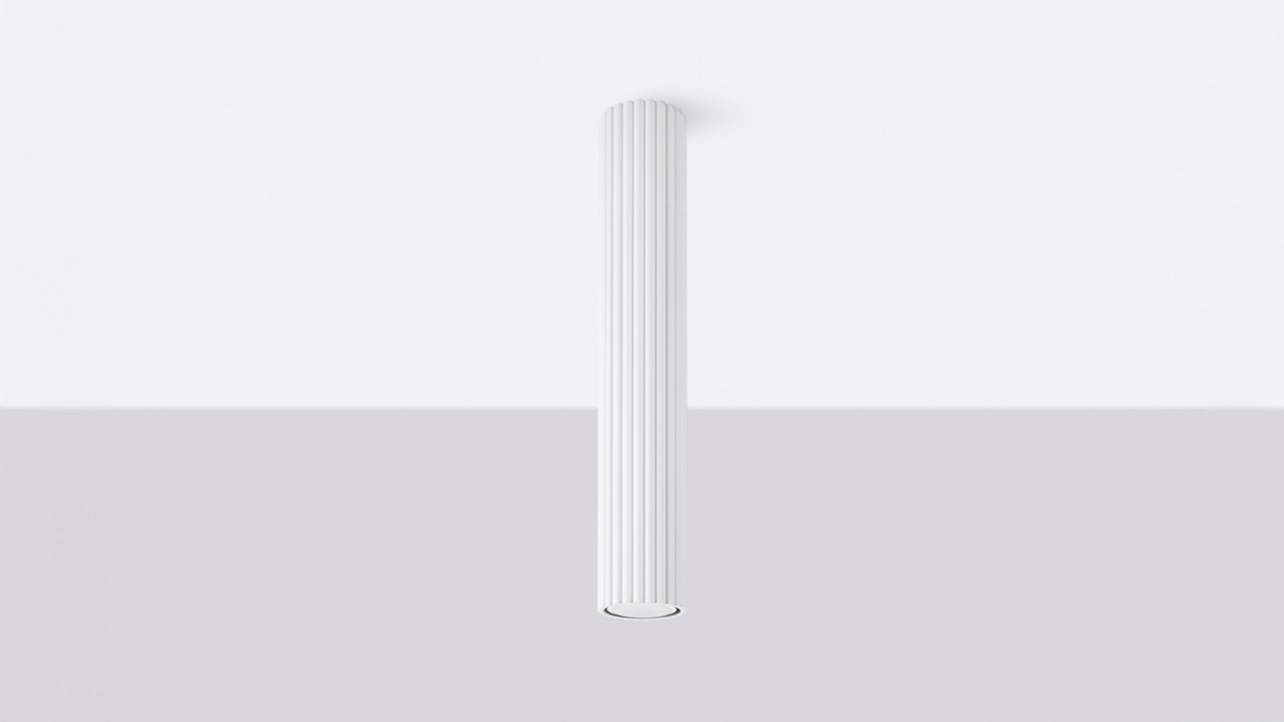 Plafonnier en aluminium cannelé 40 cm blanc - Karbon Plafonnier en aluminium cannelé 40 cm blanc - Karbon