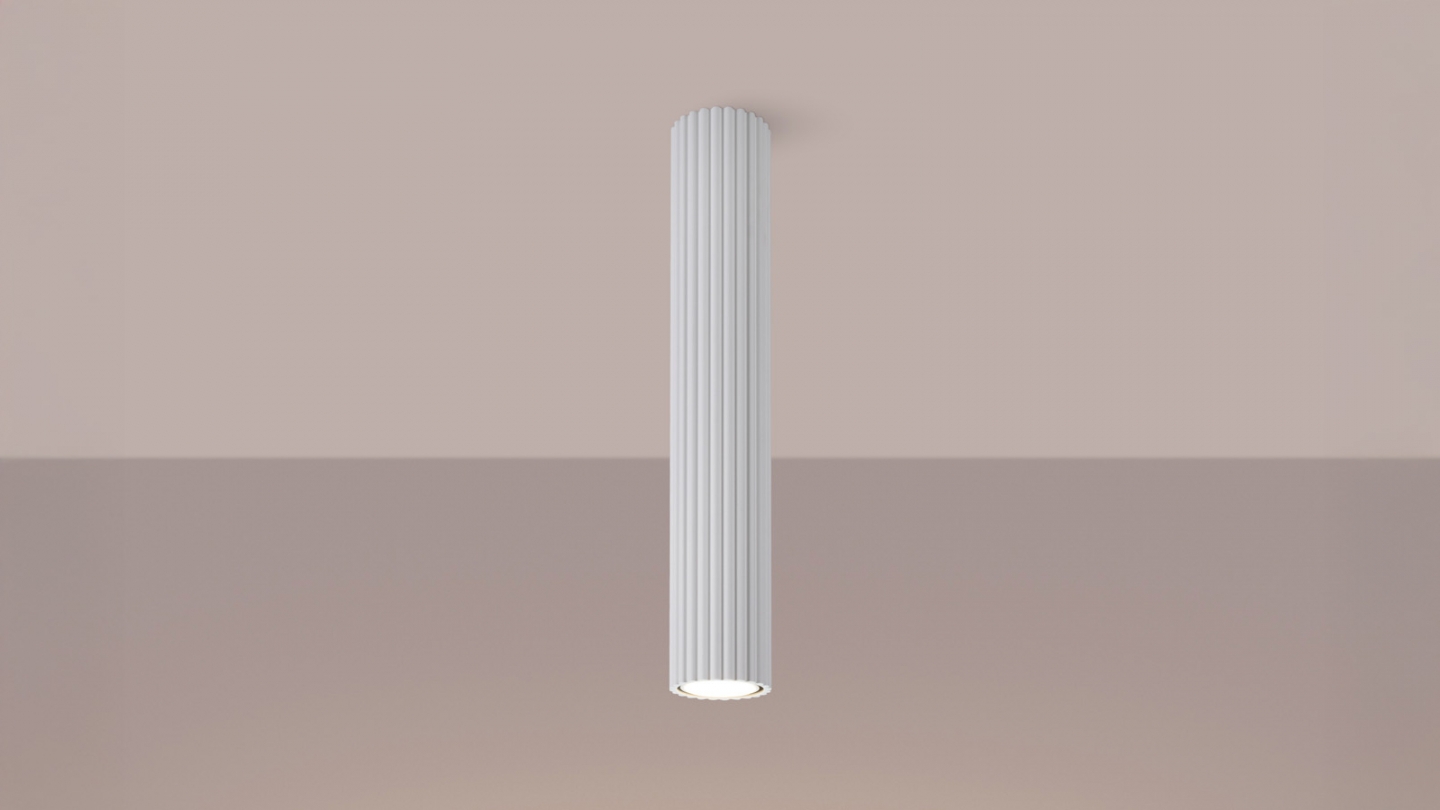 Plafonnier en aluminium cannelé 40 cm blanc - Karbon Plafonnier en aluminium cannelé 40 cm blanc - Karbon