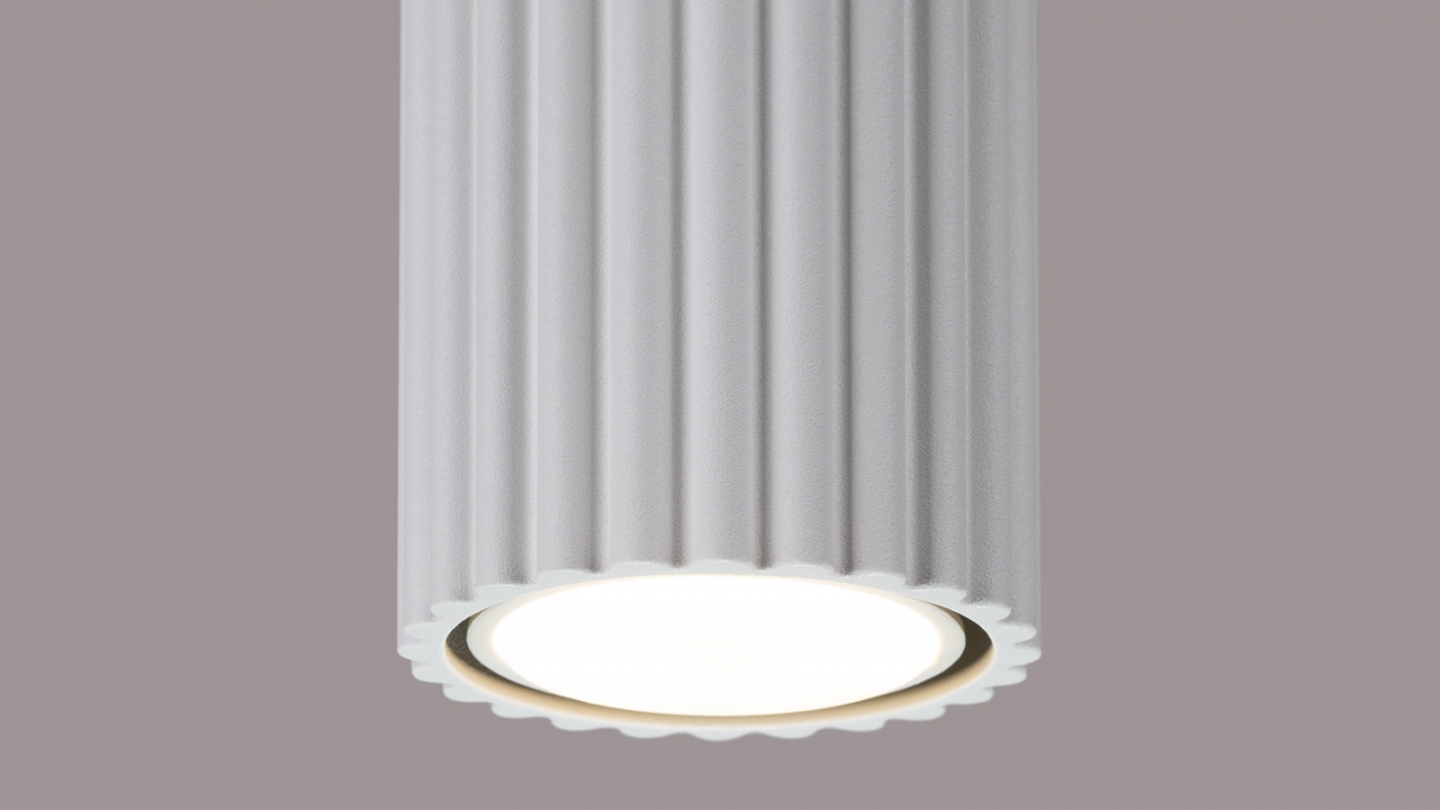 Plafonnier en aluminium cannelé 40 cm blanc - Karbon Plafonnier en aluminium cannelé 40 cm blanc - Karbon