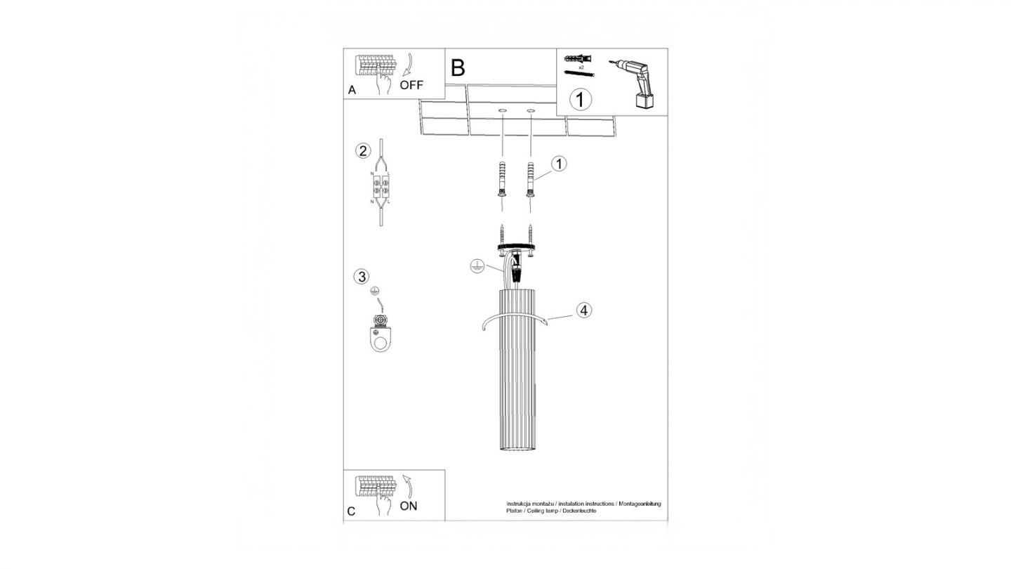 Plafonnier en aluminium cannelé 40 cm noir - Karbon Plafonnier en aluminium cannelé 40 cm noir - Karbon