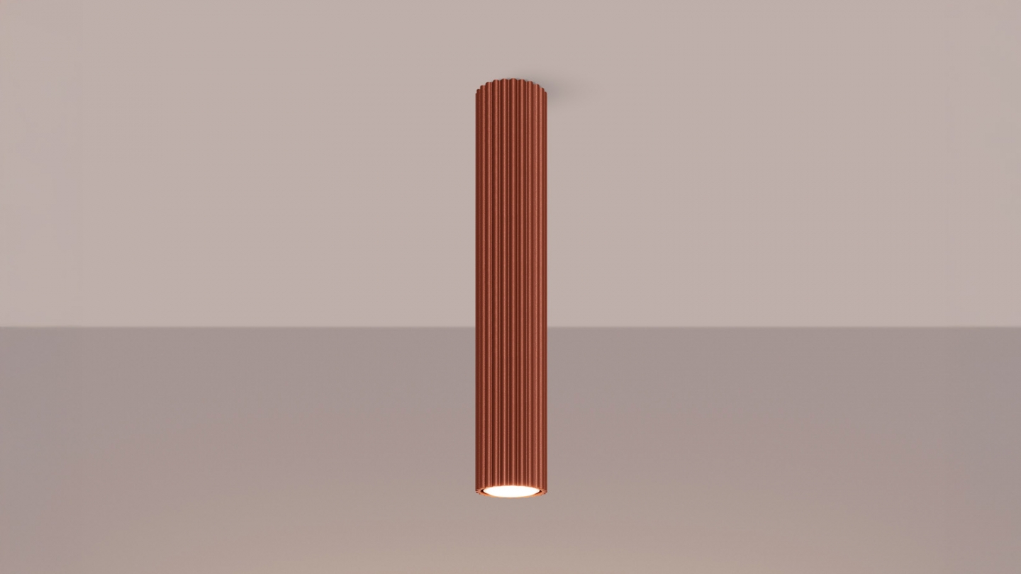 Plafonnier en aluminium cannelé 40 cm terracotta - Karbon Plafonnier en aluminium cannelé 40 cm terracotta - Karbon