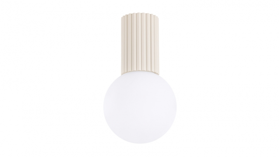 Plafonnier en aluminium cannelé beige - Halo
