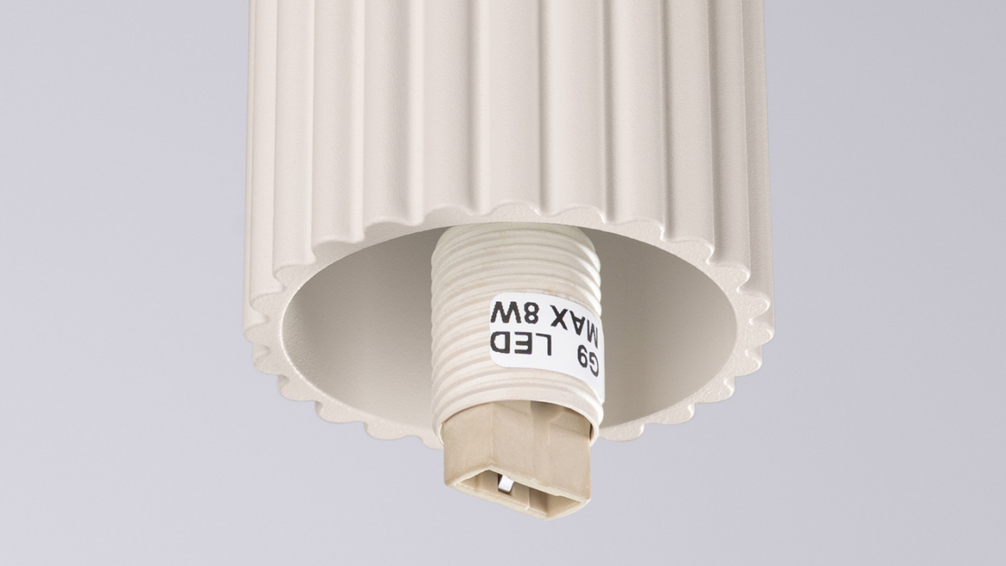 Plafonnier en aluminium cannelé beige - Halo