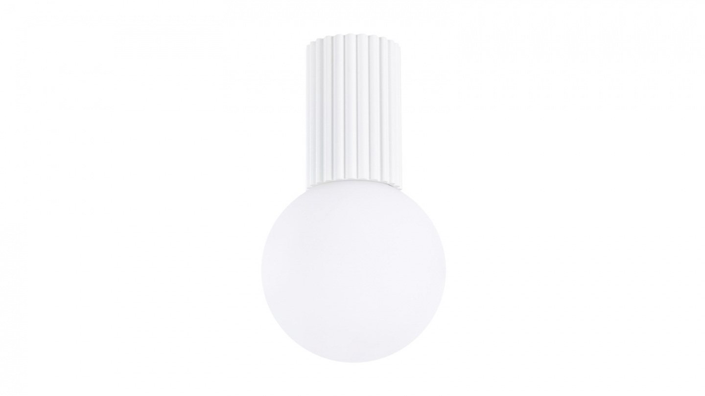 Plafonnier en aluminium cannelé blanc - Halo