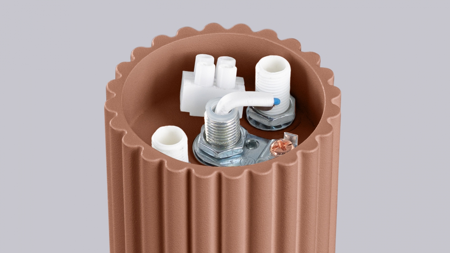 Plafonnier en aluminium cannelé moka - Halo