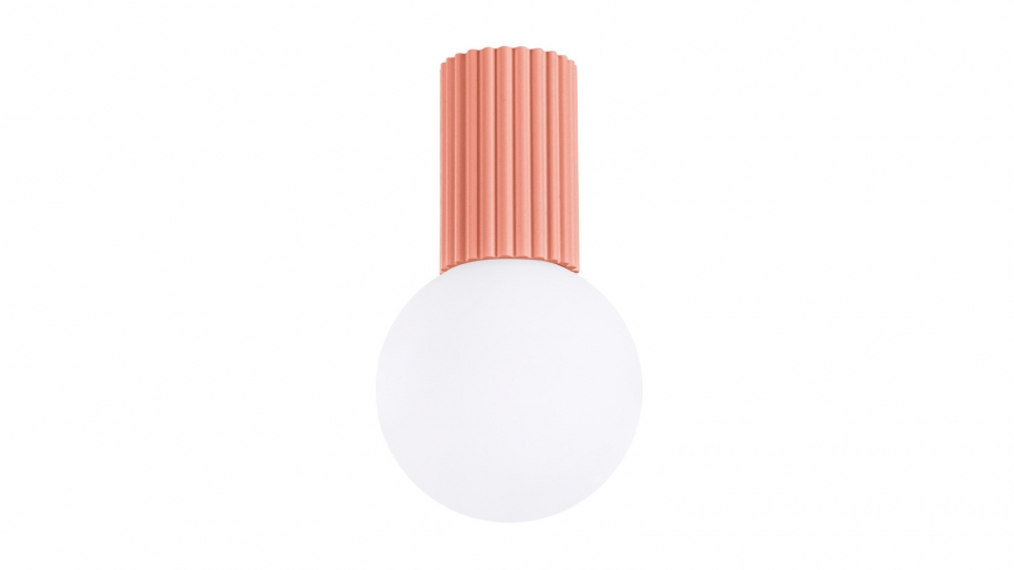 Plafonnier en aluminium cannelé pêche - Halo