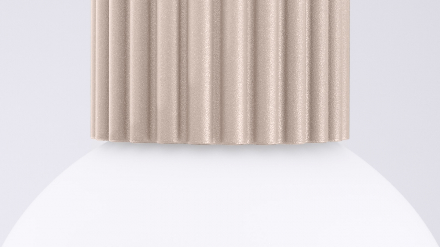 Plafonnier en aluminium cannelé taupe - Halo