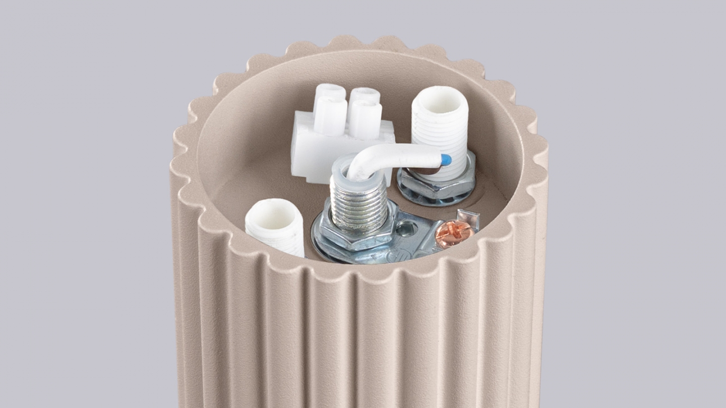 Plafonnier en aluminium cannelé taupe - Halo