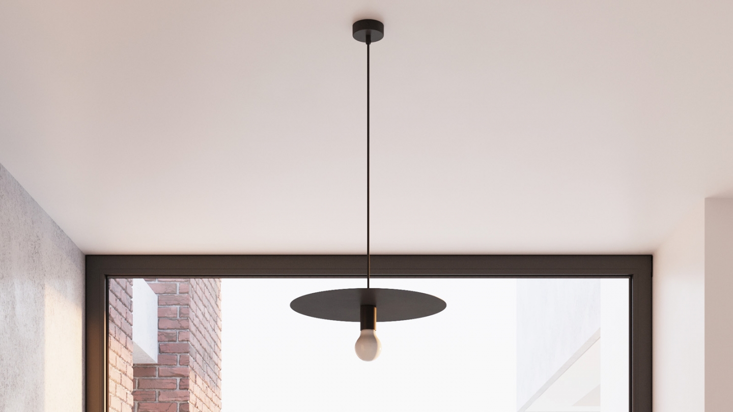 Suspension en métal noir 40 cm - Flavio