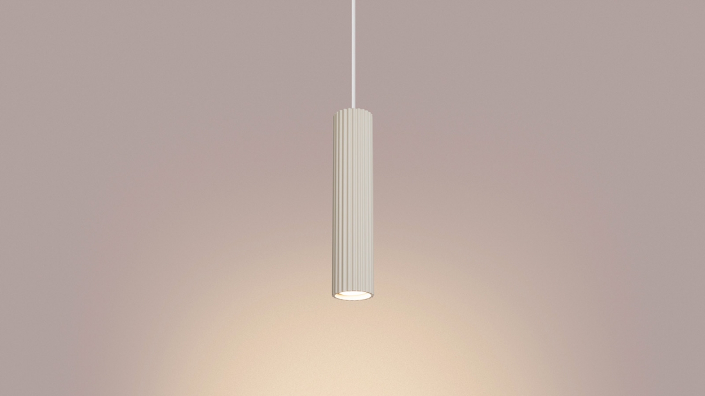 Suspension en aluminium cannelé beige - Karbon