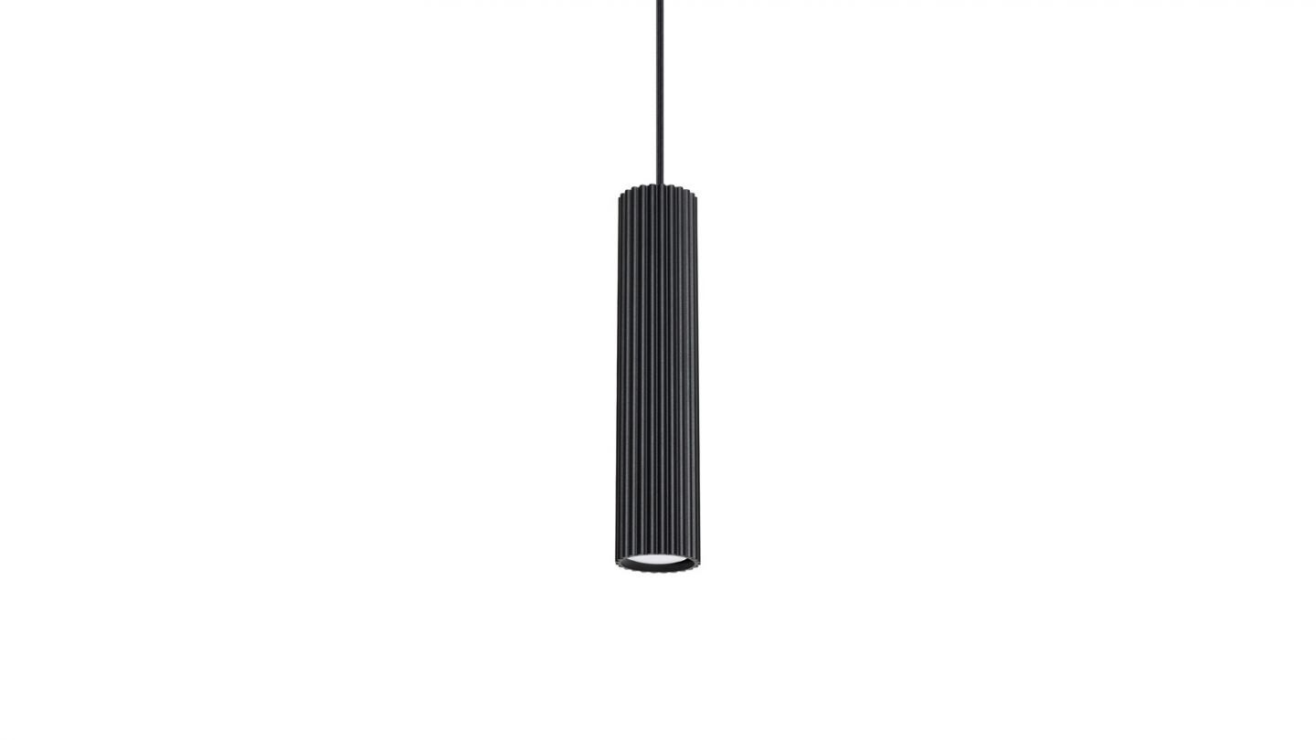 Suspension en aluminium cannelé noir - Karbon