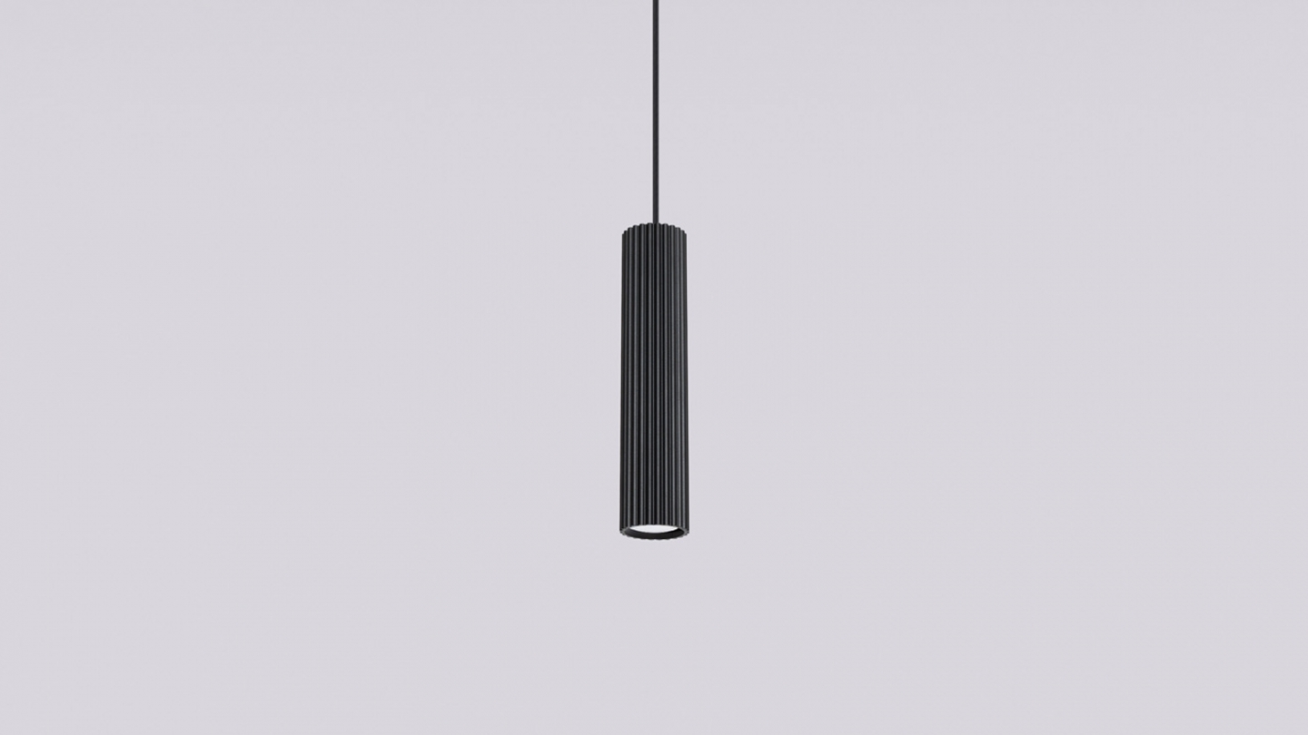 Suspension en aluminium cannelé noir - Karbon