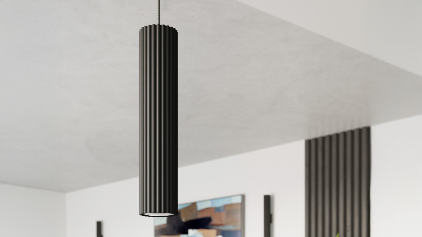 Suspension en aluminium cannelé noir - Karbon