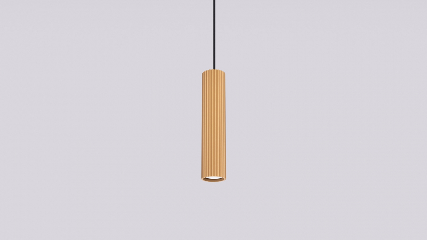 Suspension en aluminium cannelé or - Karbon