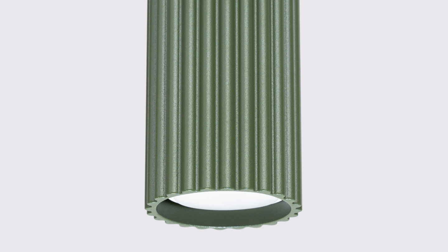 Suspension en aluminium cannelé vert olive - Karbon