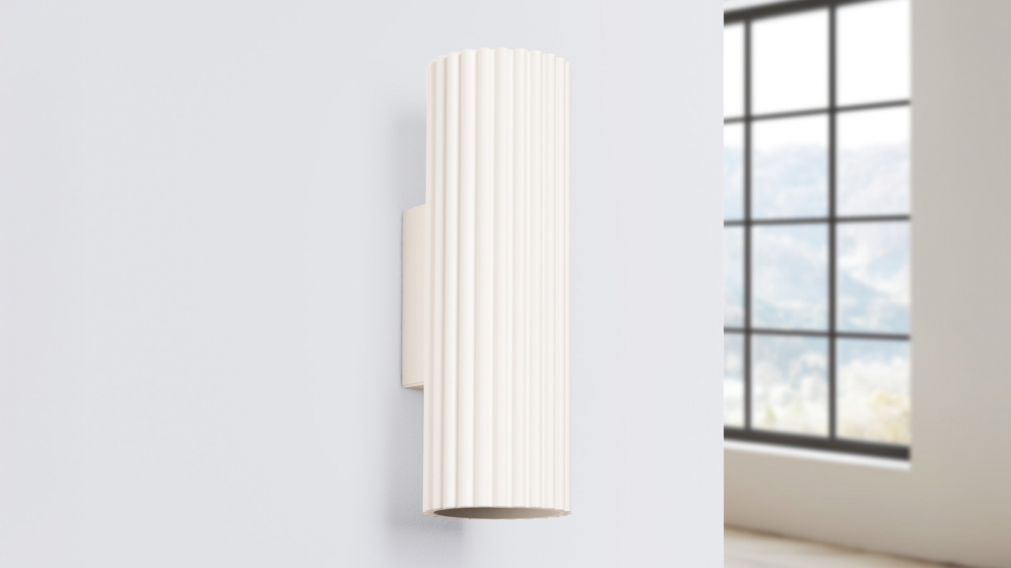 Applique en aluminium cannelé 20 cm beige - Karbon