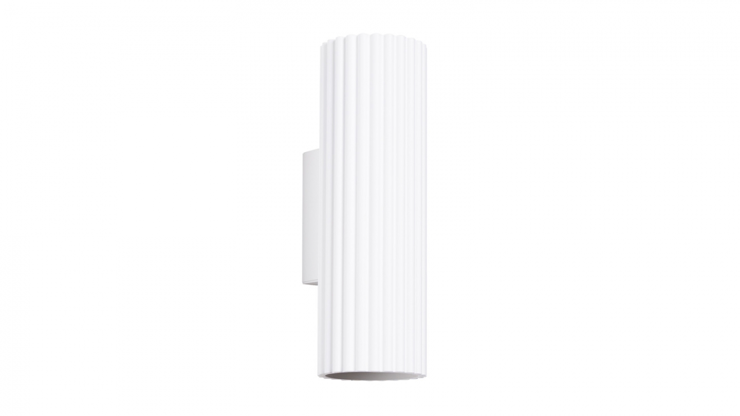 Applique en aluminium cannelé 20 cm blanc - Karbon