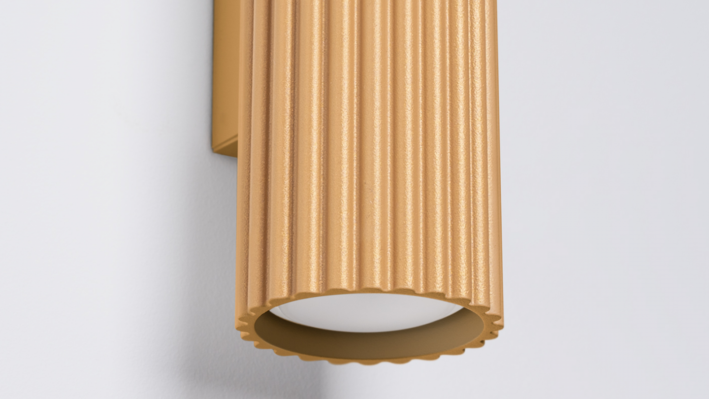 Applique en aluminium cannelé 20 cm or - Karbon