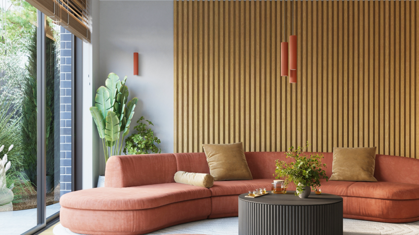 Applique en aluminium cannelé 20 cm terracotta - Karbon