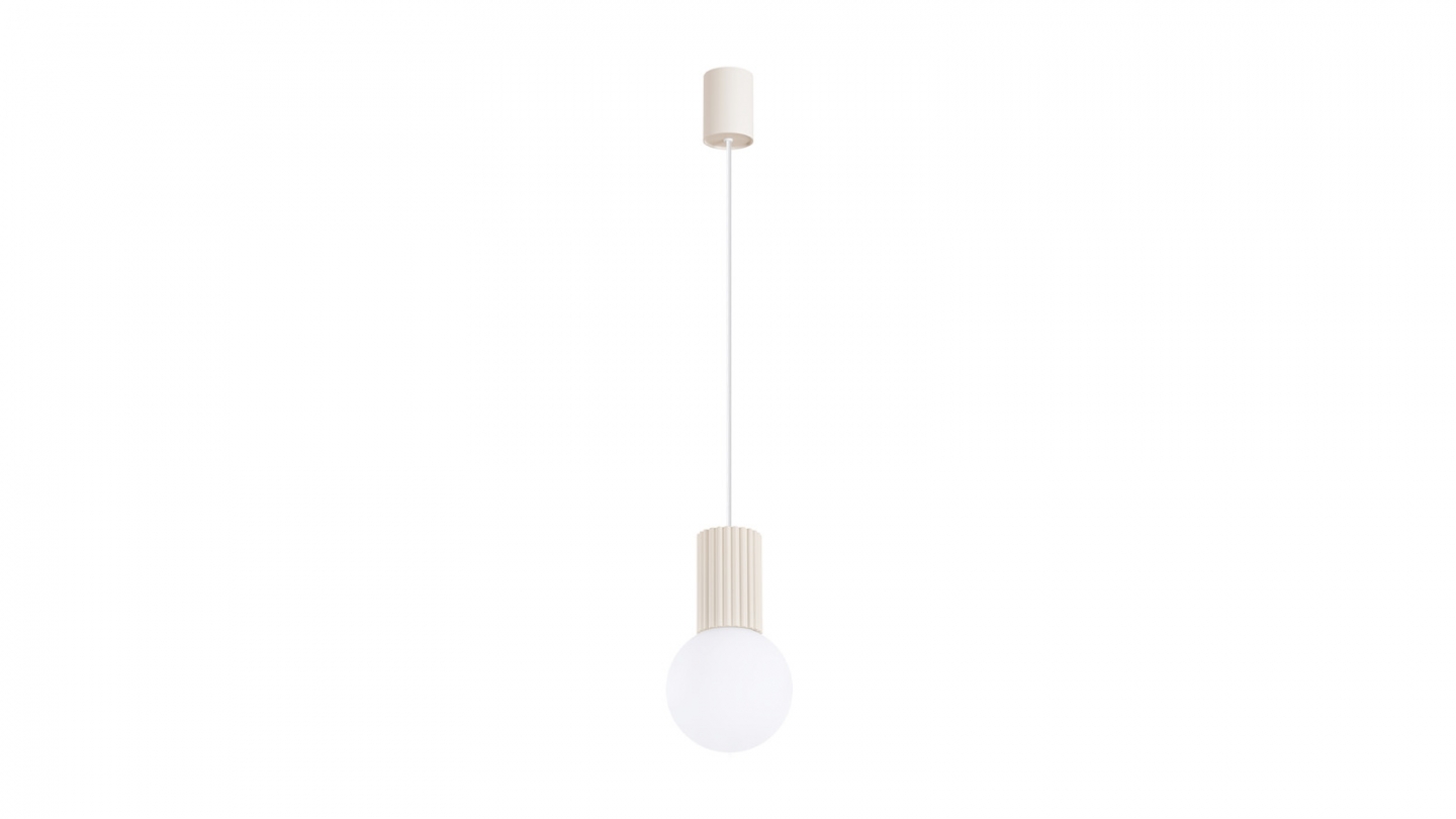 Suspension en aluminium cannelé beige - Halo