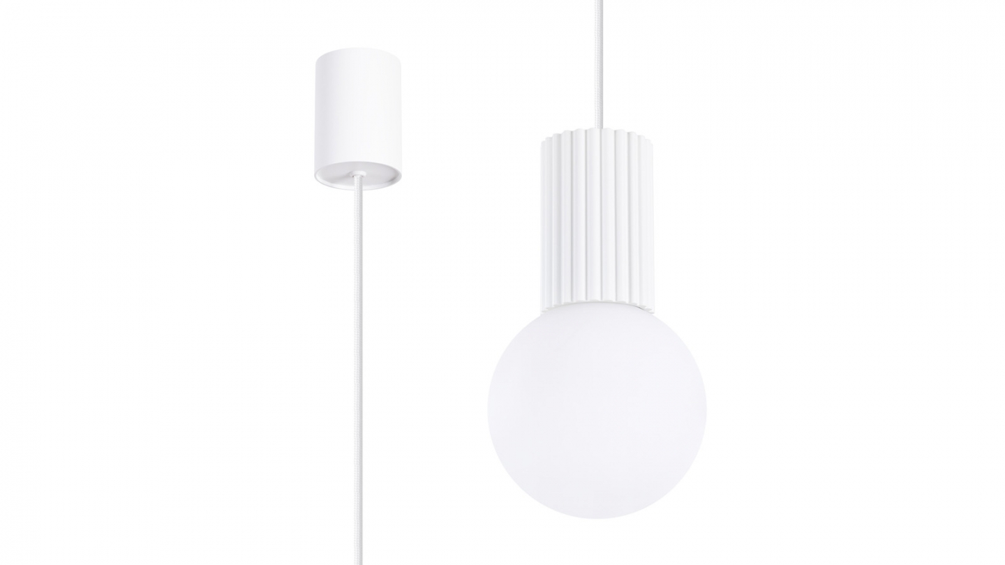 Suspension en aluminium cannelé blanc - Halo