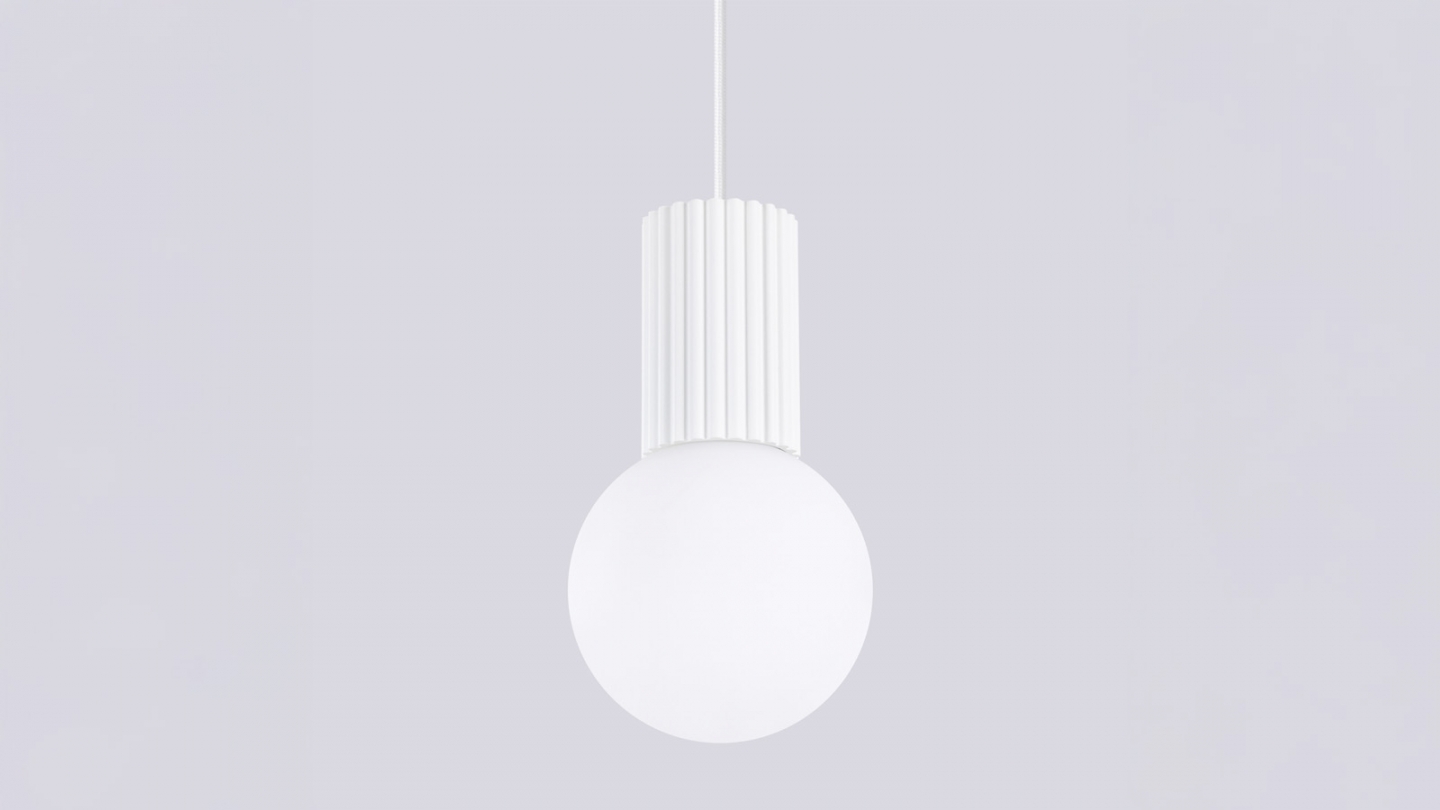 Suspension en aluminium cannelé blanc - Halo