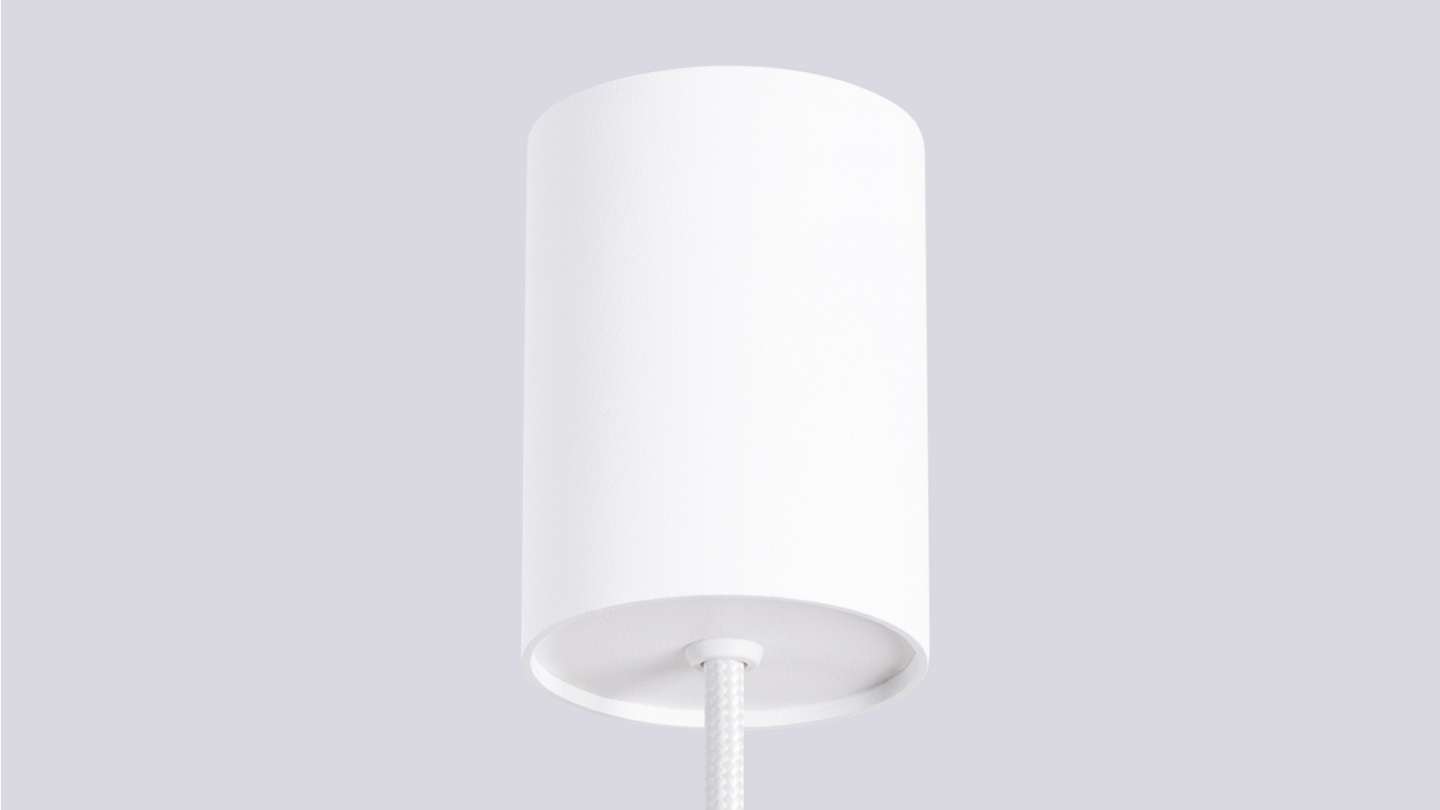 Suspension en aluminium cannelé blanc - Halo