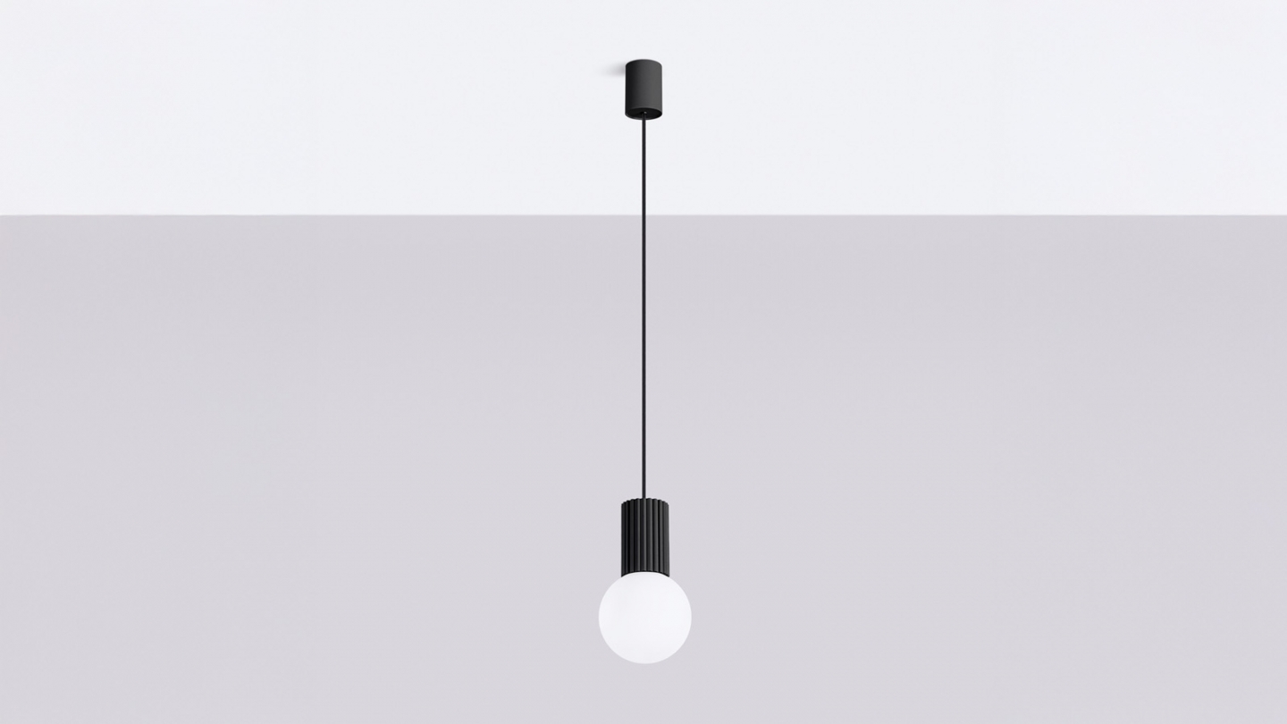 Suspension en aluminium cannelé noir - Halo