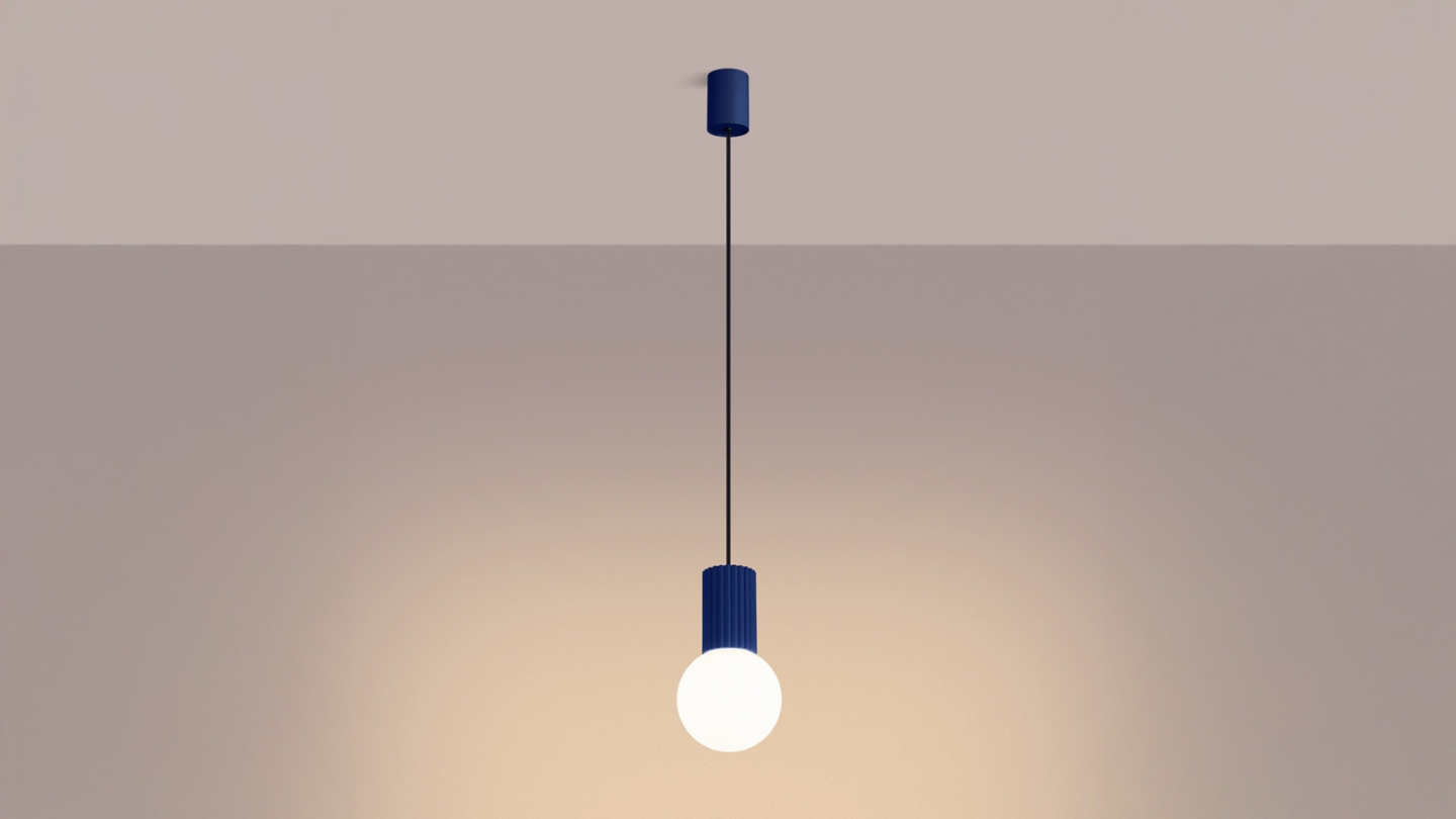 Suspension en aluminium cannelé bleu marine - Halo