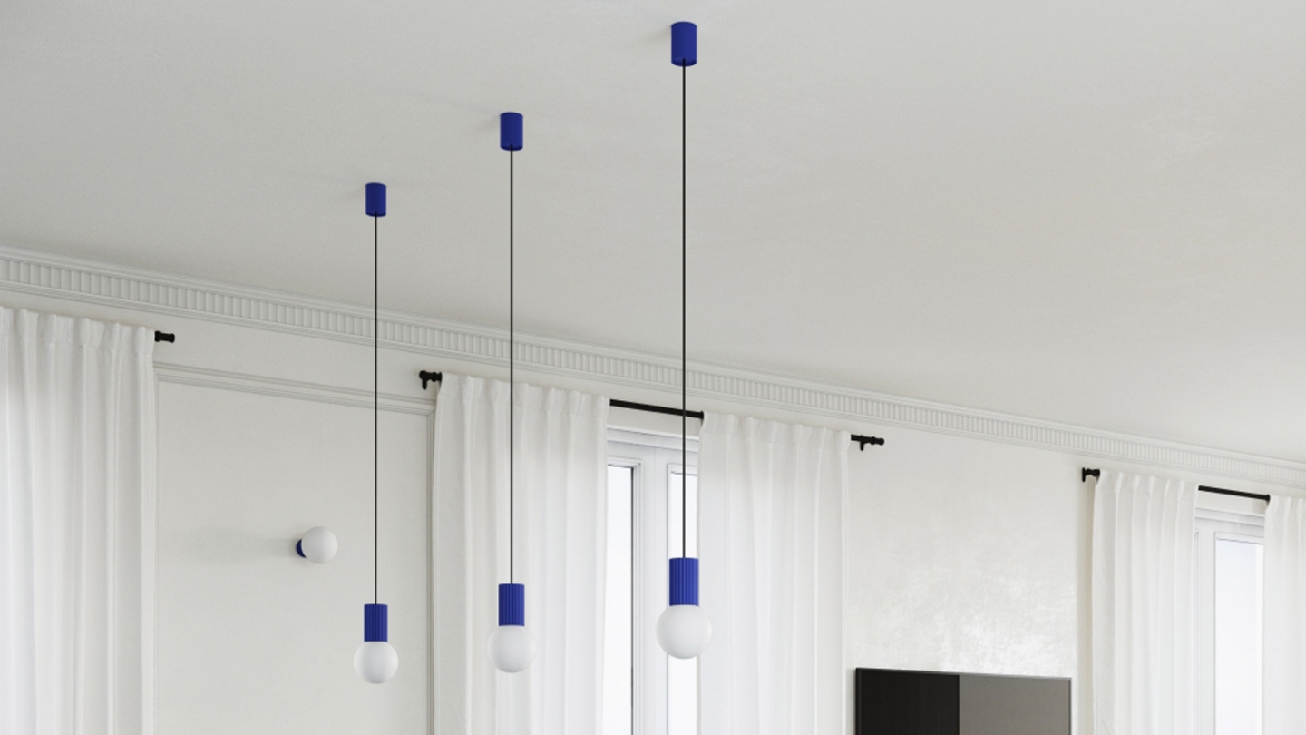 Suspension en aluminium cannelé bleu marine - Halo