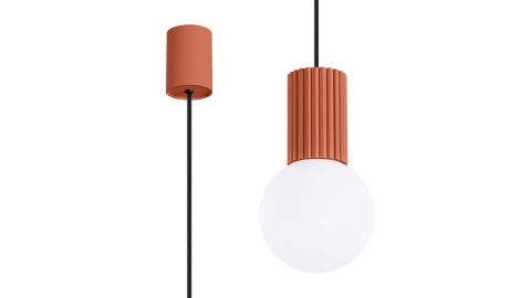 Suspension en aluminium cannelé terracotta - Halo