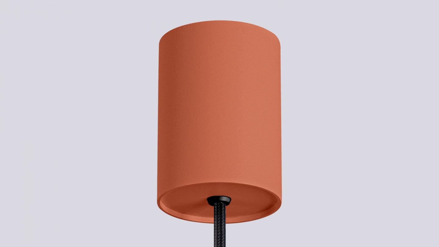 Suspension en aluminium cannelé terracotta - Halo