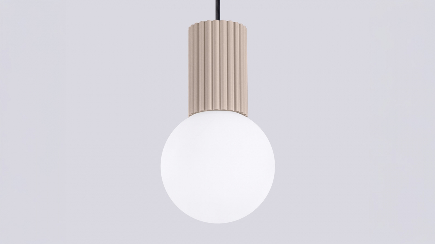 Suspension en aluminium cannelé taupe - Halo