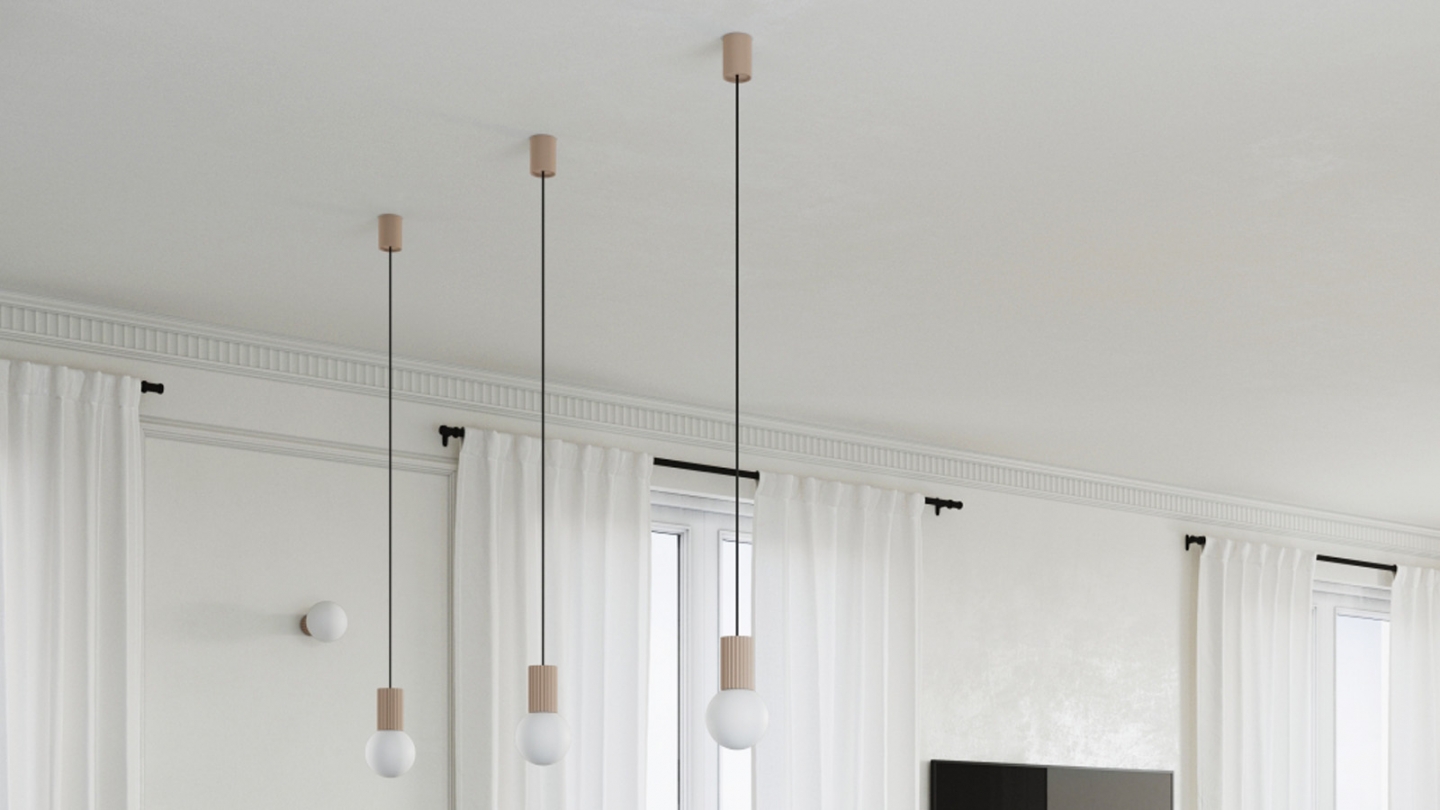 Suspension en aluminium cannelé taupe - Halo