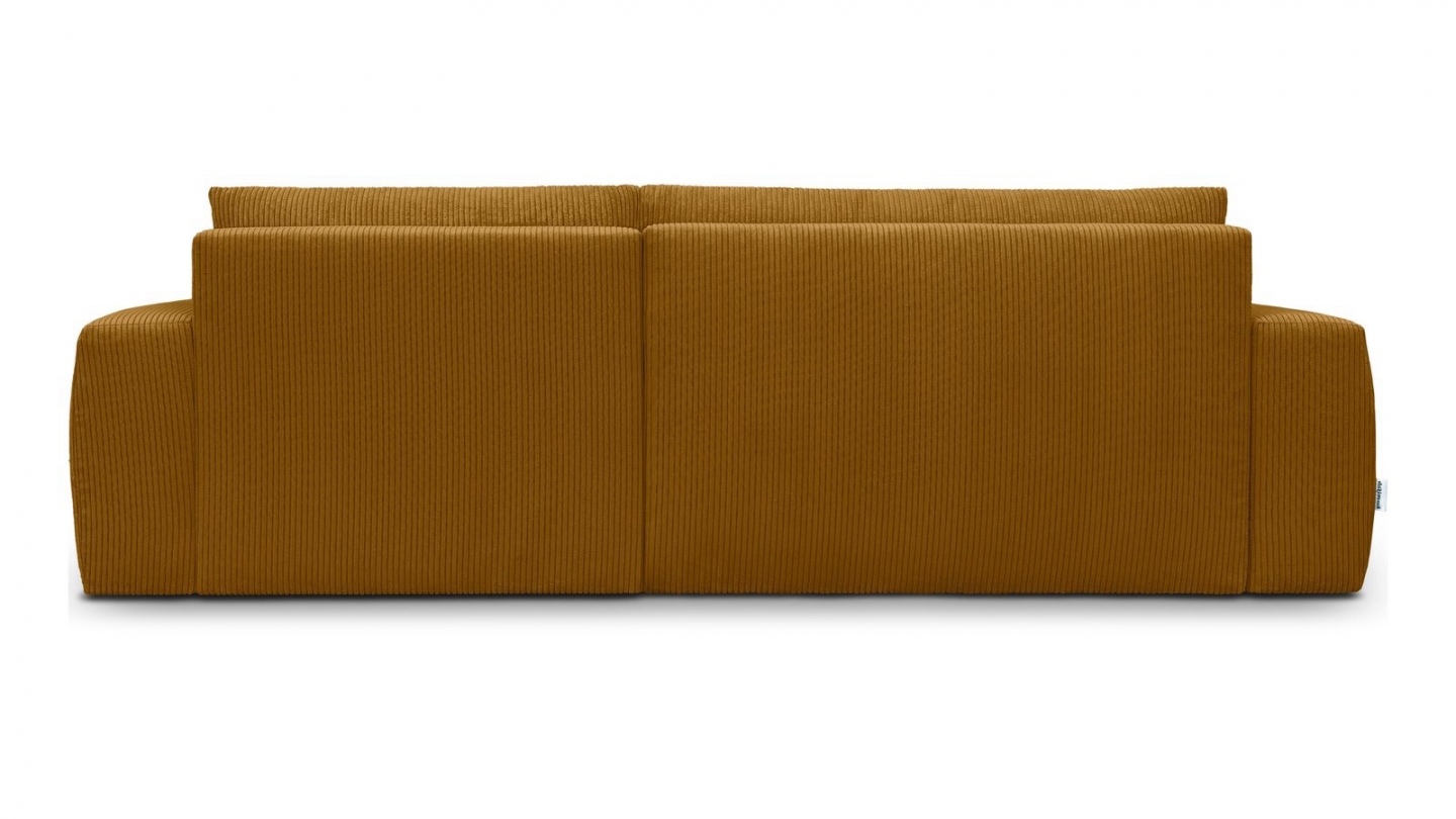 Canapé d'angle droit convertible 3 places en velours côtelé jaune moutarde - Sonny Canapé d'angle droit convertible 3 places en velours côtelé jaune moutarde - Sonny