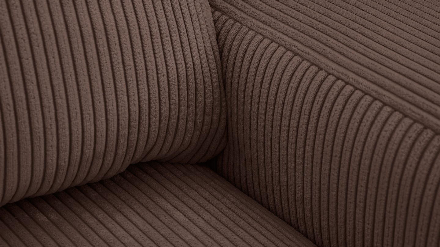 Canapé d'angle gauche convertible 3 places en velours côtelé moka - Sonny Canapé d'angle gauche convertible 3 places en velours côtelé moka - Sonny