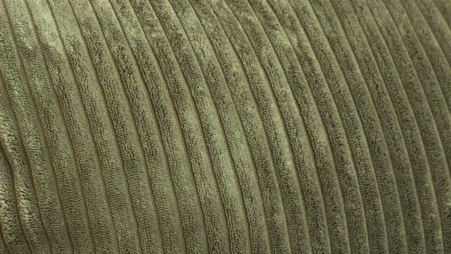 Canapé modulable panoramique 10 places avec méridienne à gauche en velours côtelé vert kaki - Modulo Canapé modulable panoramique 10 places avec méridienne à gauche en velours côtelé vert kaki - Modulo