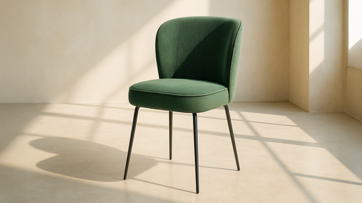 Lot de 2 chaises en velours côtelé vert kaki - Tara Lot de 2 chaises en velours côtelé vert kaki - Tara