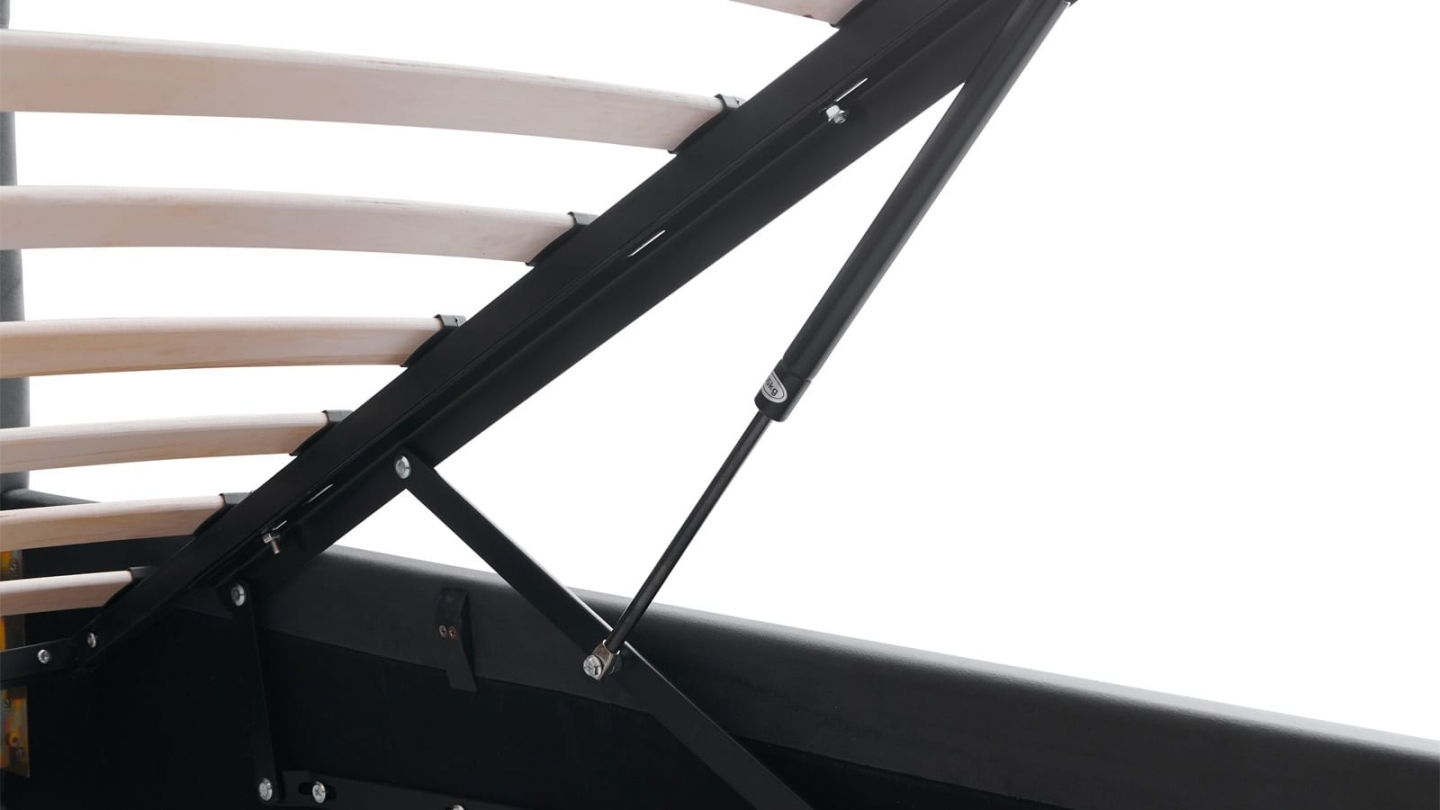 Ensemble Lit coffre adulte 180x200cm avec tête de lit en velours gris foncé - Tina + Matelas mémoire de forme - Memo HR Ensemble Lit coffre adulte 180x200cm avec tête de lit en velours gris foncé - Tina + Matelas mémoire de forme - Memo HR