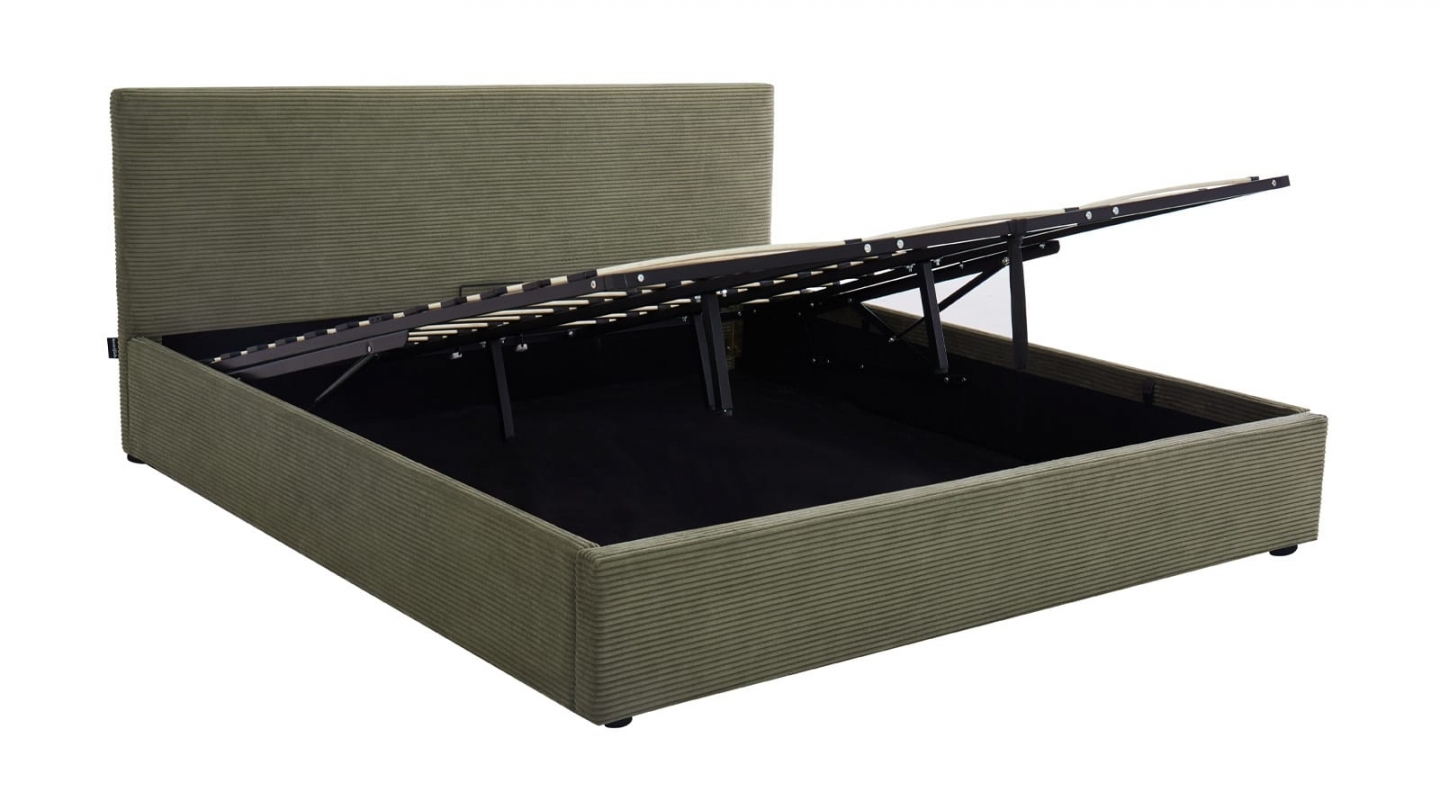 Ensemble Lit coffre adulte 180x200cm avec tête de lit en velours côtelé vert - Tina + Matelas ressorts ensachés - Spring Elite Ensemble Lit coffre adulte 180x200cm avec tête de lit en velours côtelé vert - Tina + Matelas ressorts ensachés - Spring Elite