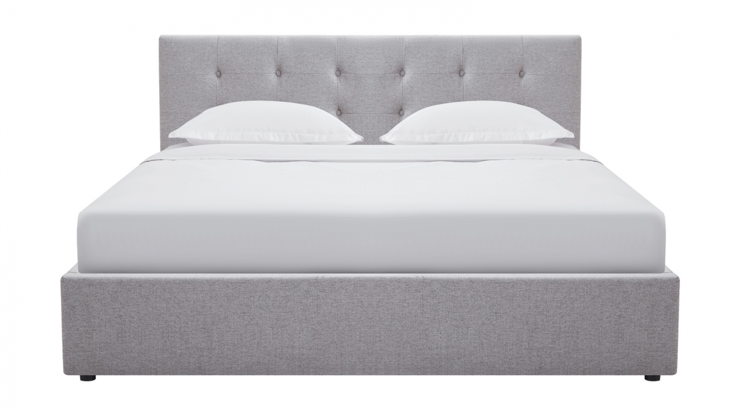 Ensemble Lit coffre adulte 180x200cm avec tête de lit en tissu gris - Tina + Matelas ressorts ensachés - Spring Elite Ensemble Lit coffre adulte 180x200cm avec tête de lit en tissu gris - Tina + Matelas ressorts ensachés - Spring Elite