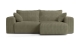 Canapé d'angle convertible réversible 3 places en velours côtelé vert kaki - Amara