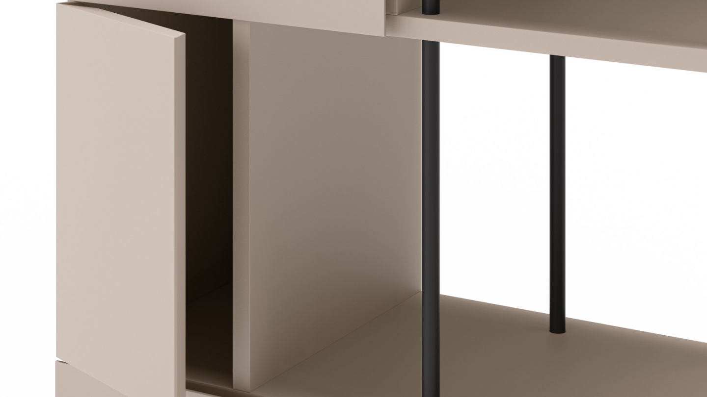 Blibliothèque 5 portes beige H175 cm - Lise