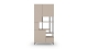 Bibliothèque 6 niveaux 5 portes beige H 175 cm - Lise